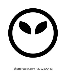 Cartoon UFO smile face emoticon icon in flat style