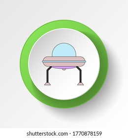 cartoon ufo toy colored button icon. Signs and symbols can be used for web, logo, mobile app, UI, UX