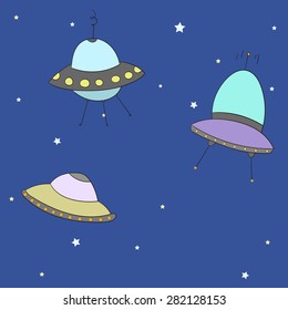 Cartoon UFO vector illustration
