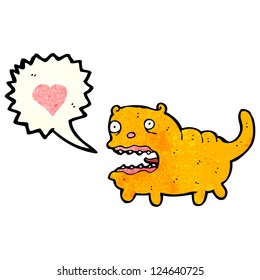 cartoon ugly cat in love