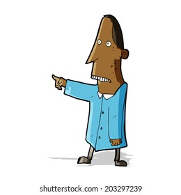 caricatura de un hombre feo señalando