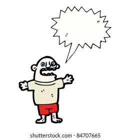 caricatura de un hombre feo gritando