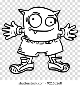 Cartoon ugly monster