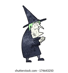 caricatura de una vieja bruja fea