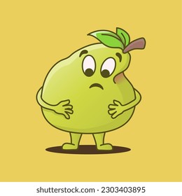 cartoon ugly pear vector character, cartoon pear mascot, cute fat pear
