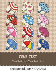 cartoon umbrella card