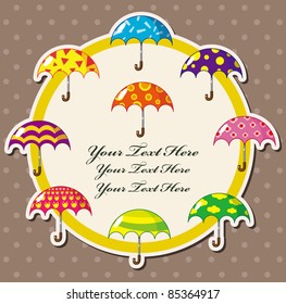 cartoon umbrella card