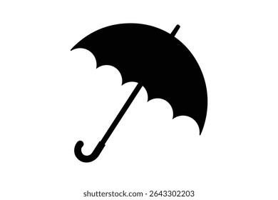 Cartoon umbrella icon in flat vector style, pastel colors perfect for minimal designs, kids backgrounds, and creative product visuals
