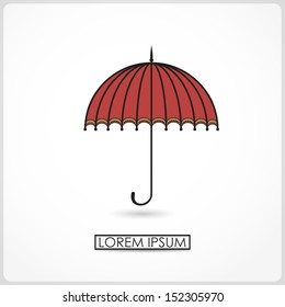 Cartoon umbrella isolated on white. vector