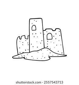 cartoon uncolored of sand castle