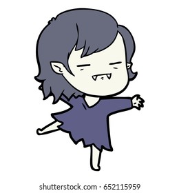 cartoon undead vampire girl dancing