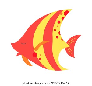 Cartoon Underwater Animal sea fish. Vector illustration