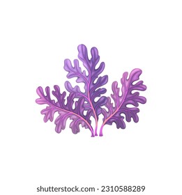 Cartoon underwater carrageenan moss seaweed plant. Aquarium and sea algae. Aquarium marine plant, tropical sea aquatic flora or ocean underwater deep weed, coral reef isolated vector undersea algae