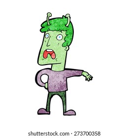 caricatura de alien infeliz