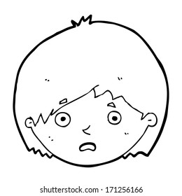 cartoon unhappy boy