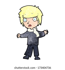 caricatura niño infeliz