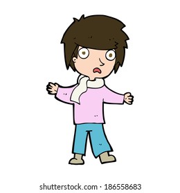 cartoon unhappy boy