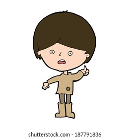 caricatura niño infeliz