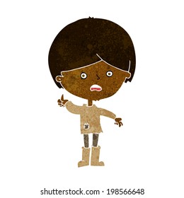 caricatura niño infeliz