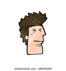 desenho animado homem infeliz
