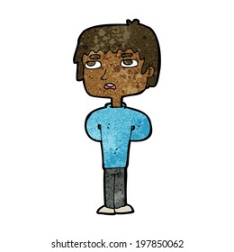 cartoon unhappy man