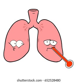 cartoon unhealthy lungs