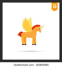 Cartoon unicorn icon