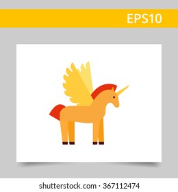 Cartoon unicorn icon