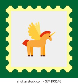 Cartoon unicorn icon