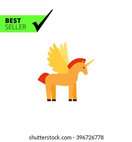 Cartoon unicorn icon