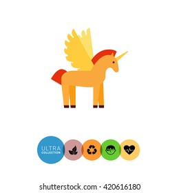 Cartoon unicorn icon