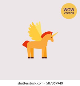 Cartoon unicorn icon