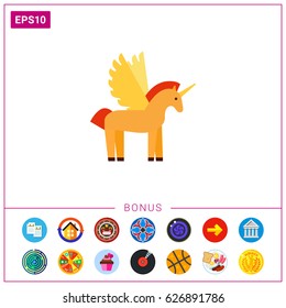 Cartoon unicorn icon