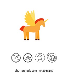 Cartoon unicorn icon