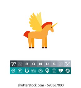 Cartoon unicorn icon