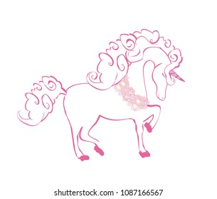  Cartoon unicorn - isolated illustration