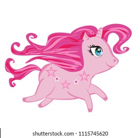 Cartoon unicorn - isolated illustration