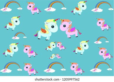 Cartoon Unicorn on background.