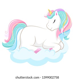 Cute Unicorn Vector Pony Cartoon On Stock Vector (Royalty Free) 1593153784