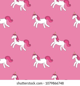 Cartoon unicorn. Seamless pattern