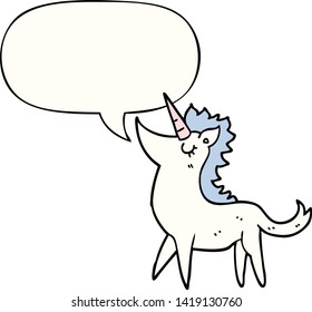 cartoon unicorn with speech bubble