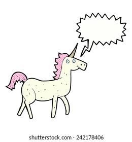 cartoon unicorn with speech bubble