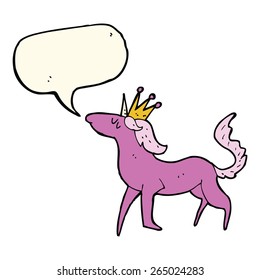 cartoon unicorn with speech bubble
