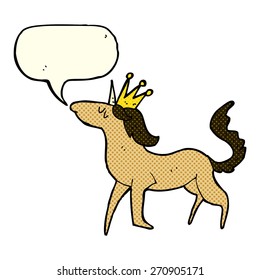 cartoon unicorn with speech bubble