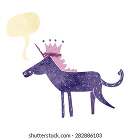 cartoon unicorn with speech bubble
