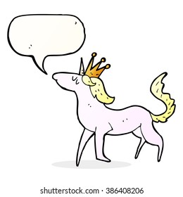 cartoon unicorn with speech bubble