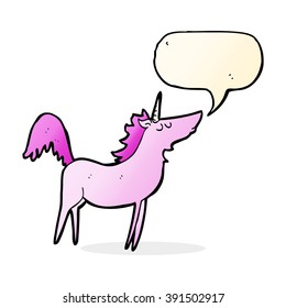 cartoon unicorn with speech bubble