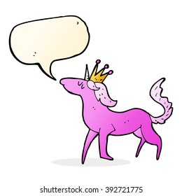 cartoon unicorn with speech bubble