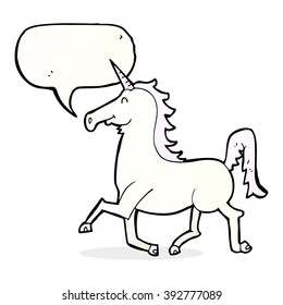 cartoon unicorn with speech bubble