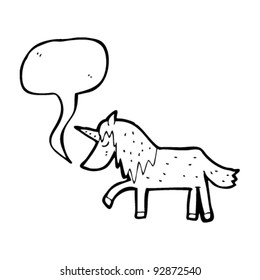 cartoon unicorn with speech bubble